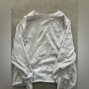 Aerie beachy white sweater with holes